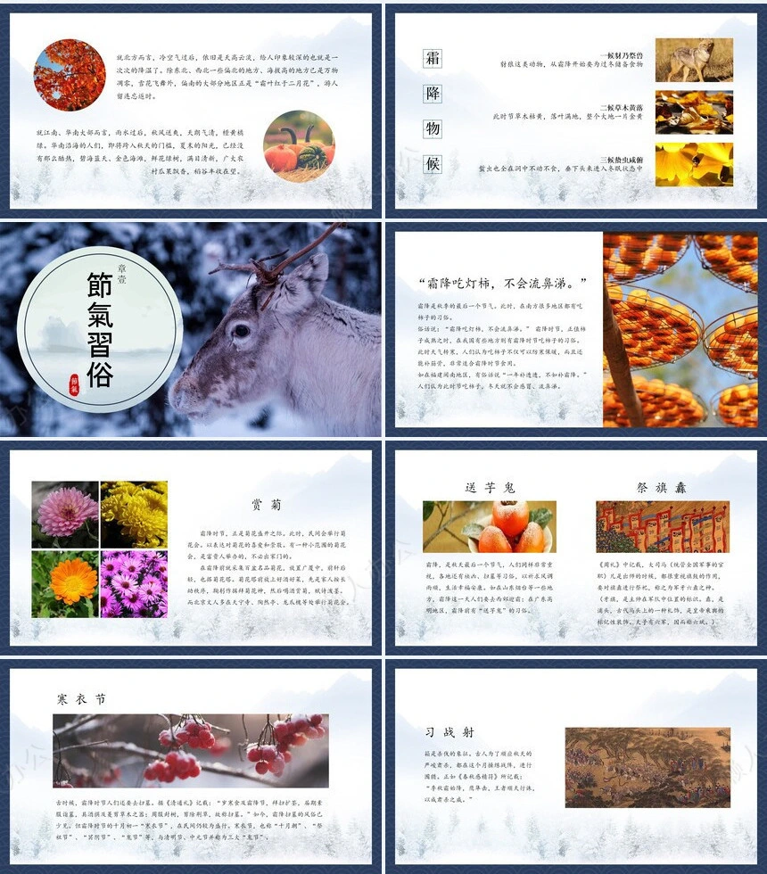 二十四节气霜降通用PPT模板(33)
