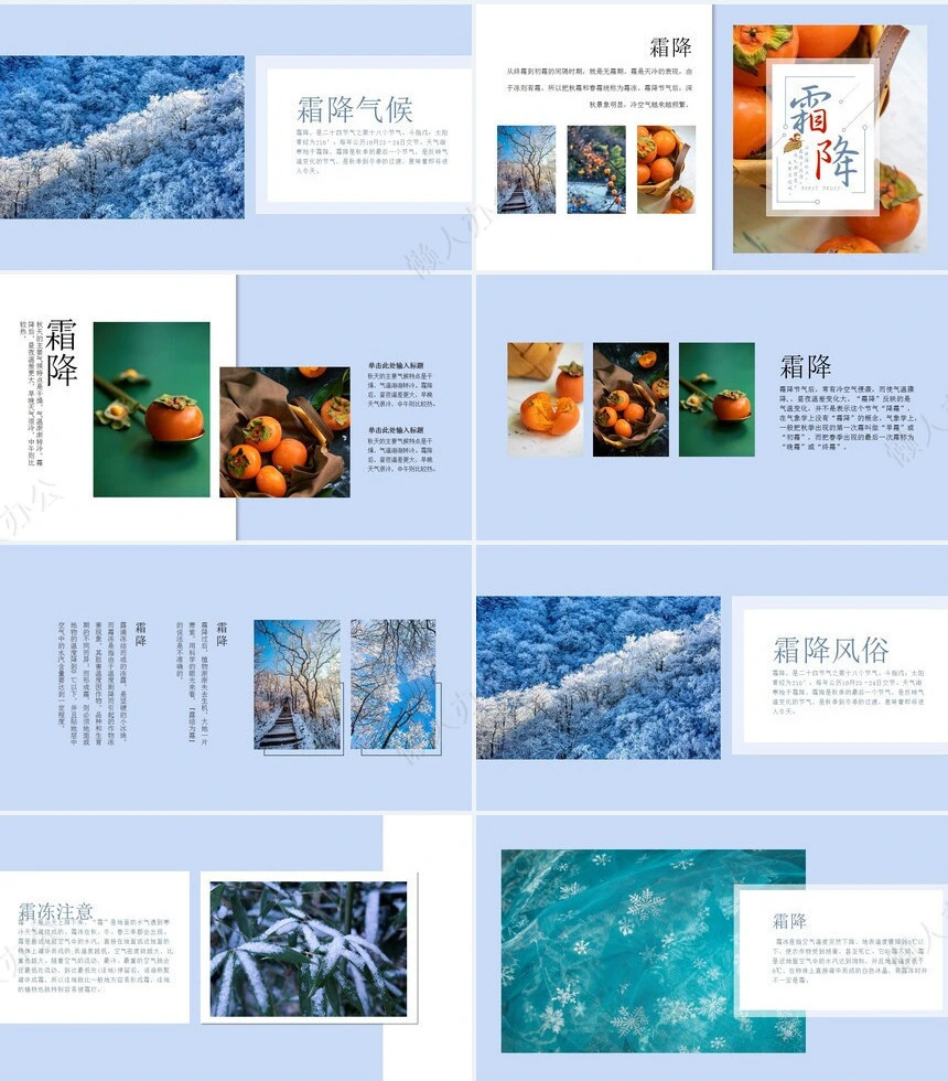 二十四节气霜降通用PPT模板(46)