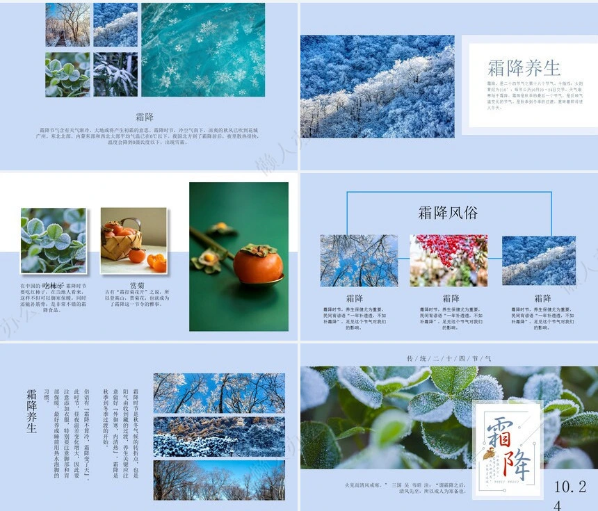 二十四节气霜降通用PPT模板(46)