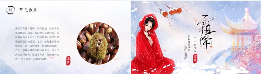 二十四节气霜降通用PPT模板(47)