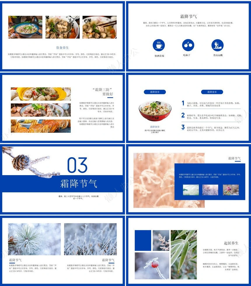 二十四节气霜降通用PPT模板(48)