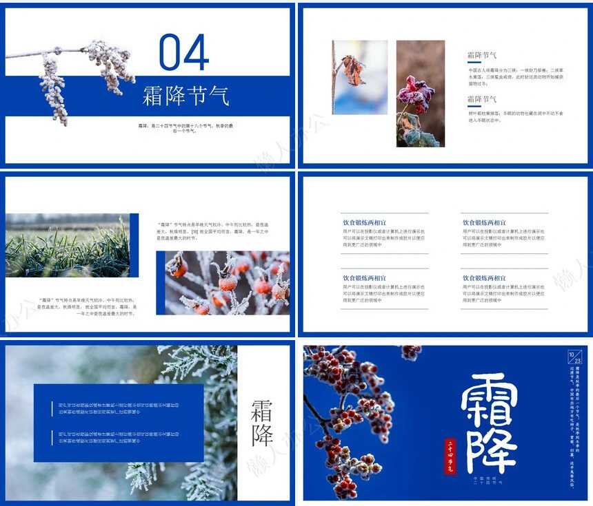 二十四节气霜降通用PPT模板(48)