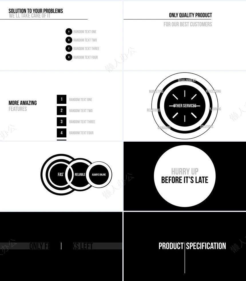 黑色欧美快闪PPT模板