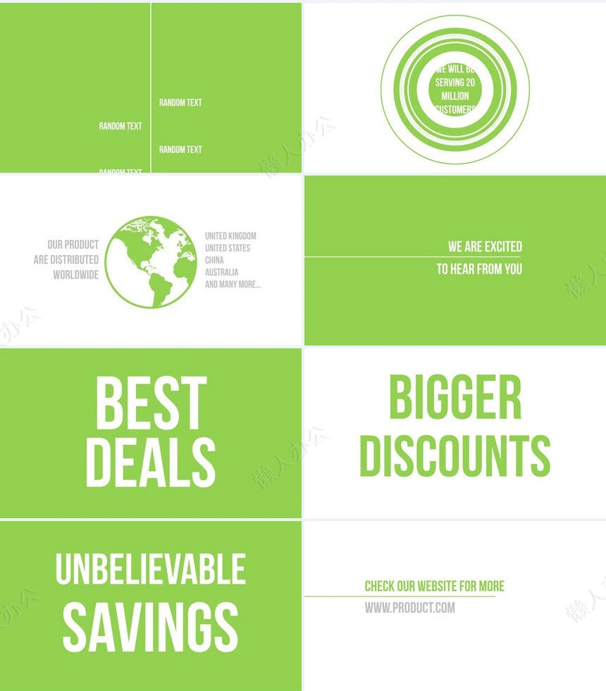 绿色欧美快闪PPT模板