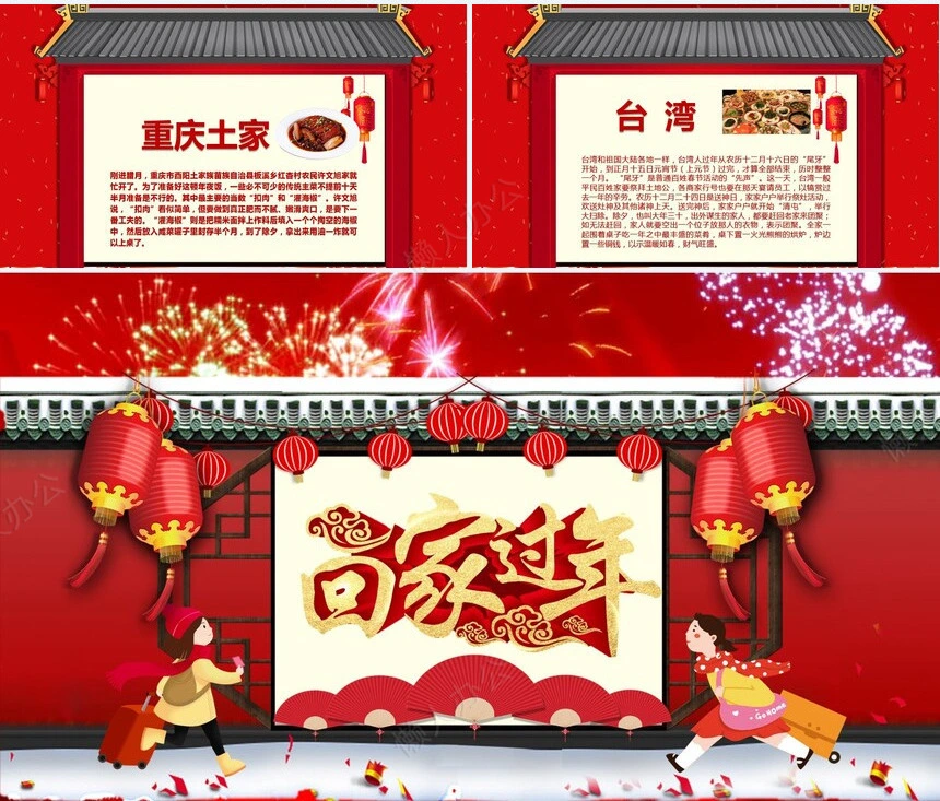 除夕年夜饭通用PPT模板(19)