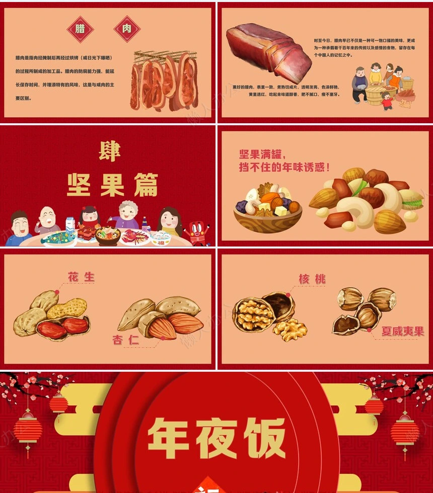 除夕年夜饭通用PPT模板(37)