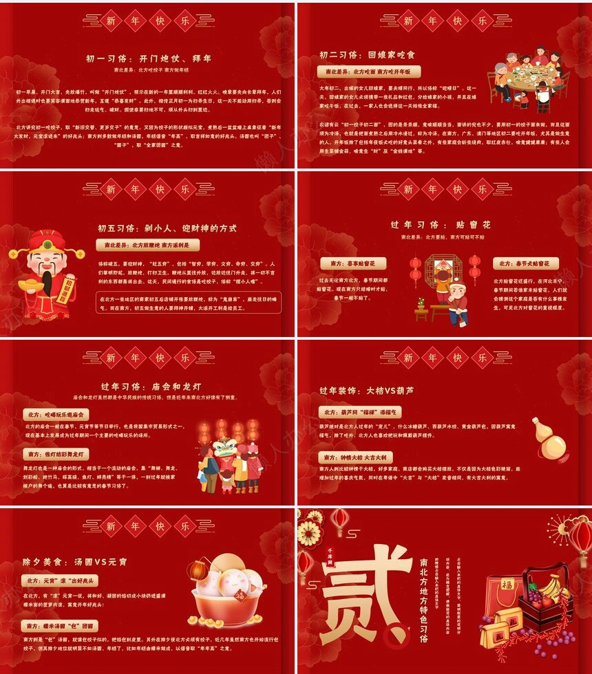 传统节日春节通用PPT模板(7)