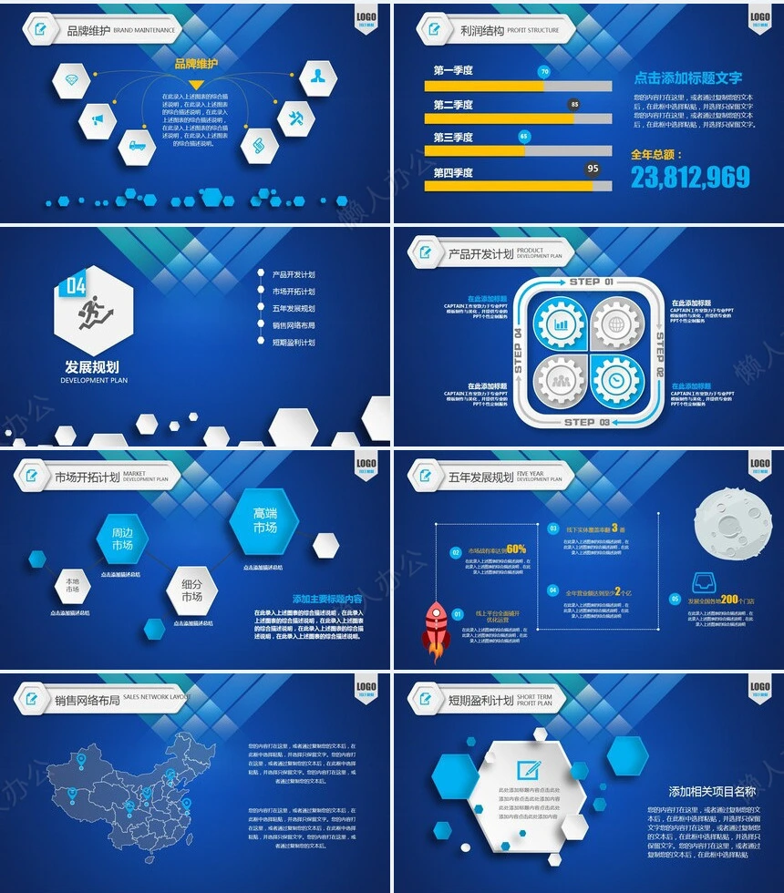 蓝色大气科技商业策划计划书PPT模板
