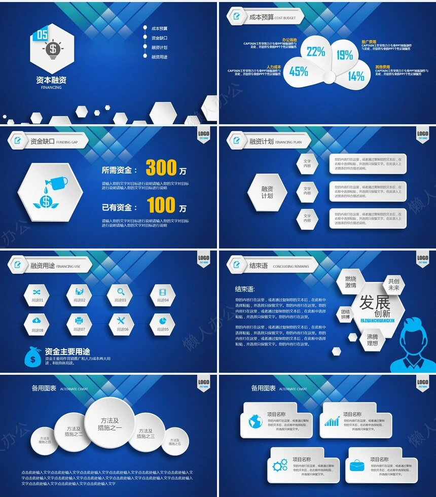 蓝色大气科技商业策划计划书PPT模板