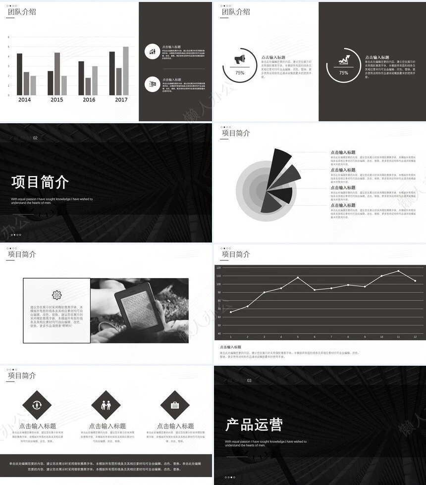 黑灰色高端工作汇报年终总结新年计划PPT模板