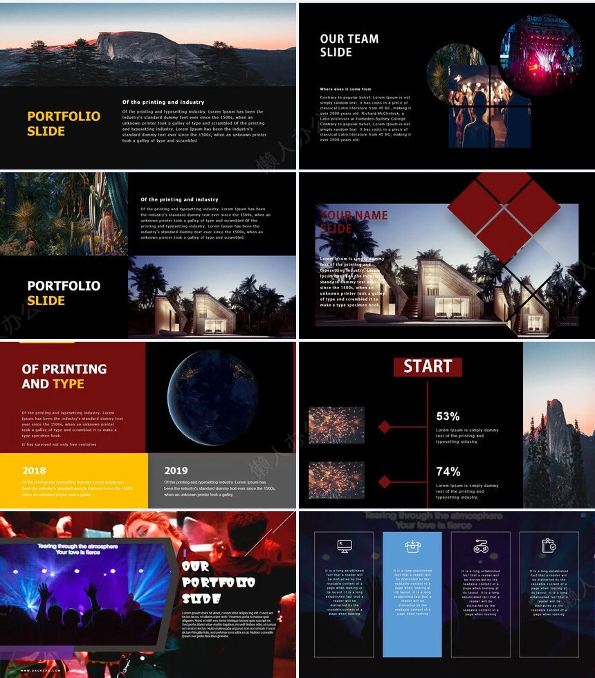 欧美杂志高端品牌宣传画册影楼摄影相册PPT动态模板