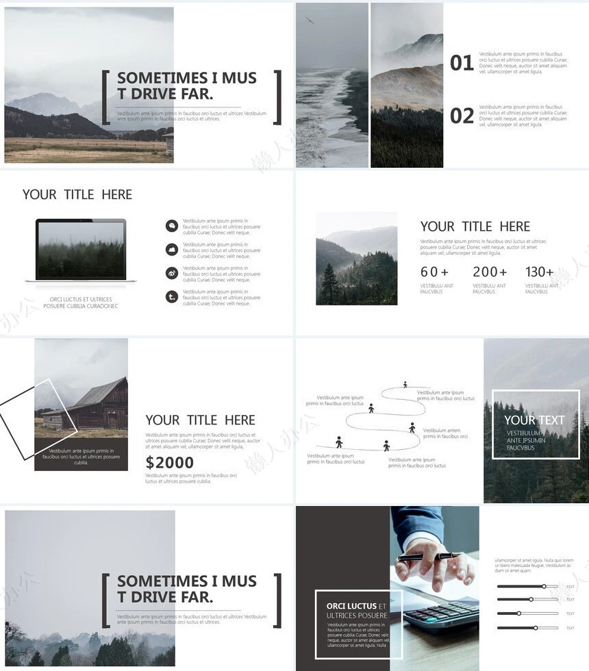 欧美风高端设计品牌摄影相册PPT模板