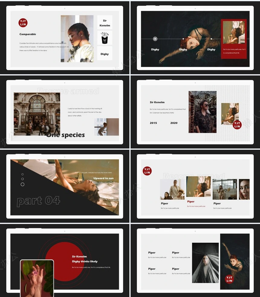 时尚欧美风美容美发高端品牌宣传通用PPT模板