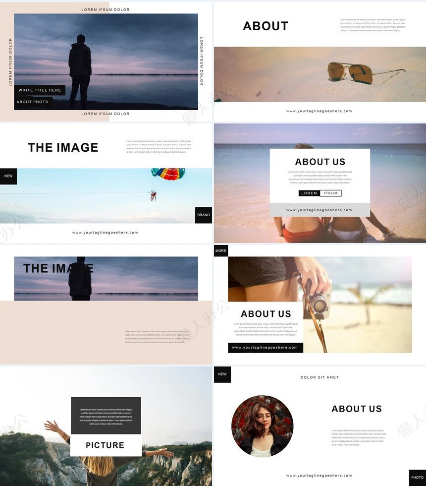 北欧ins体育运动户外活动通讯科技通用PPT模板