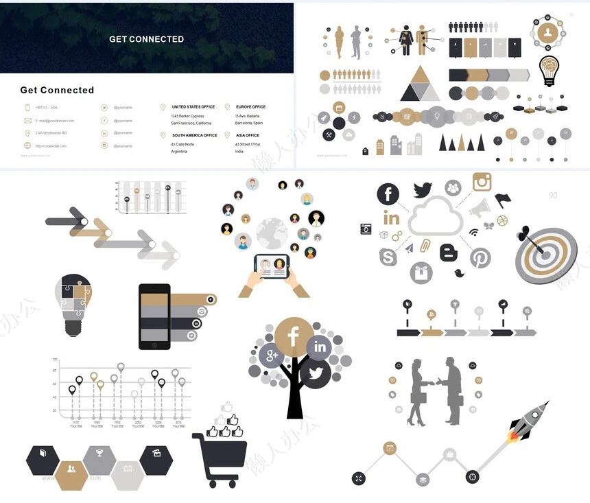 北欧ins表格图片家居设计家具装修设计通用PPT模板
