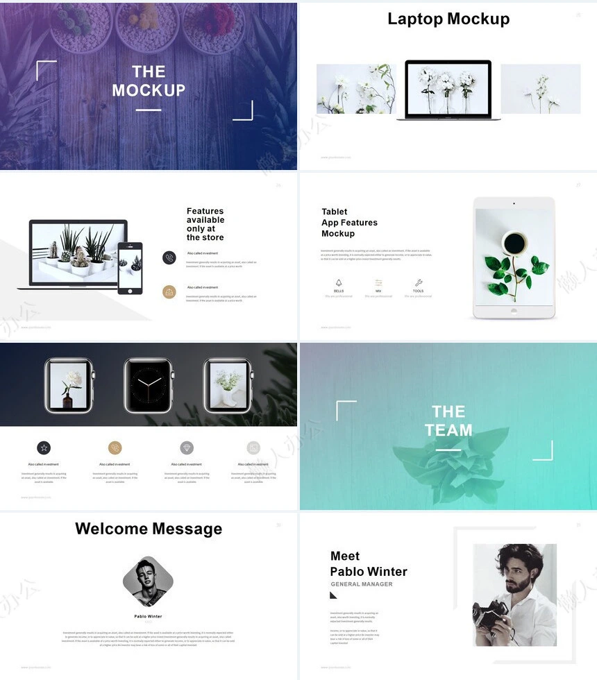 北欧ins表格图片家居设计家具装修设计通用PPT模板