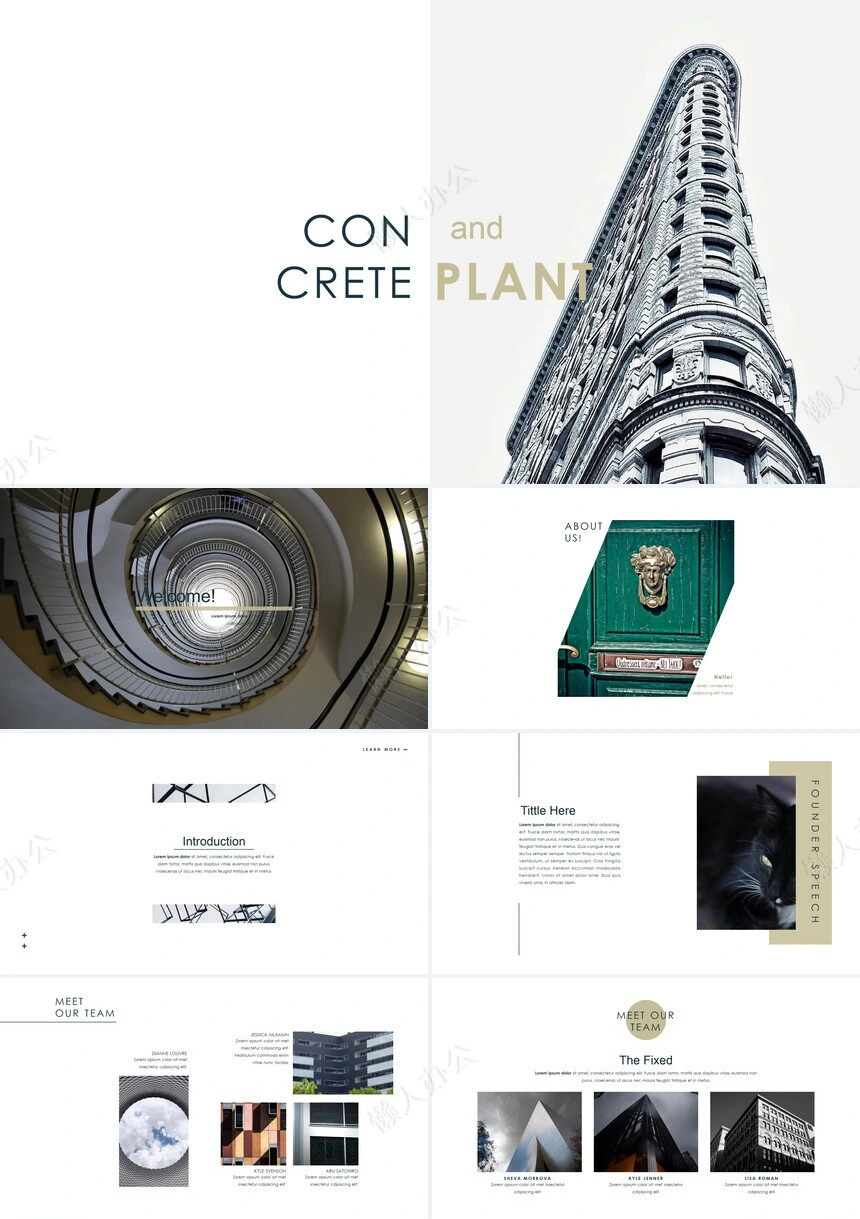 北欧INS风景家具装修设计通用PPT模板