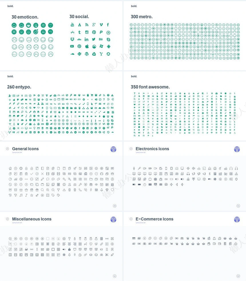 北欧数据表格图标清新简约商务PPT模板
