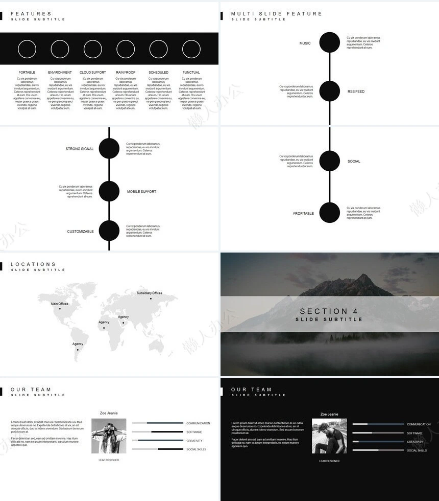 北欧风表格数据广告策划商业计划书PPT模板