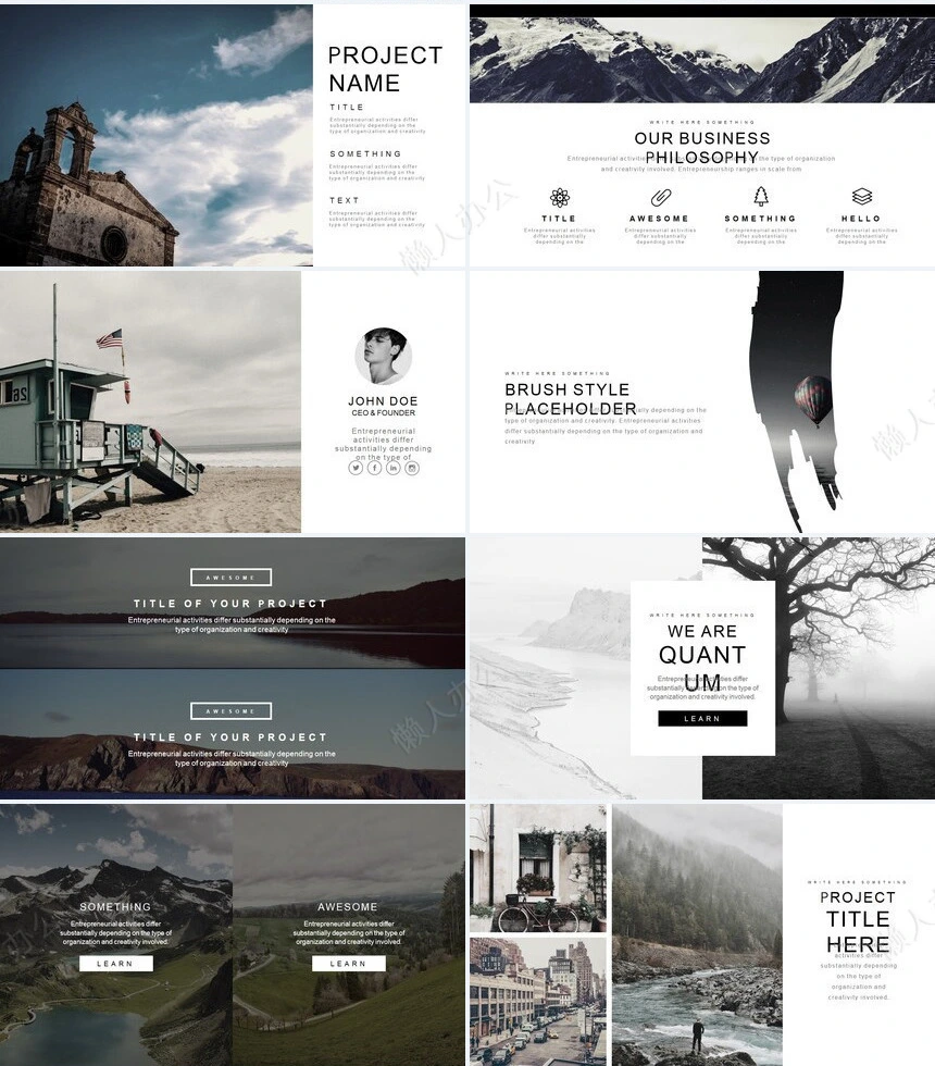 北欧高端品牌房产建筑装修设计PPT模板