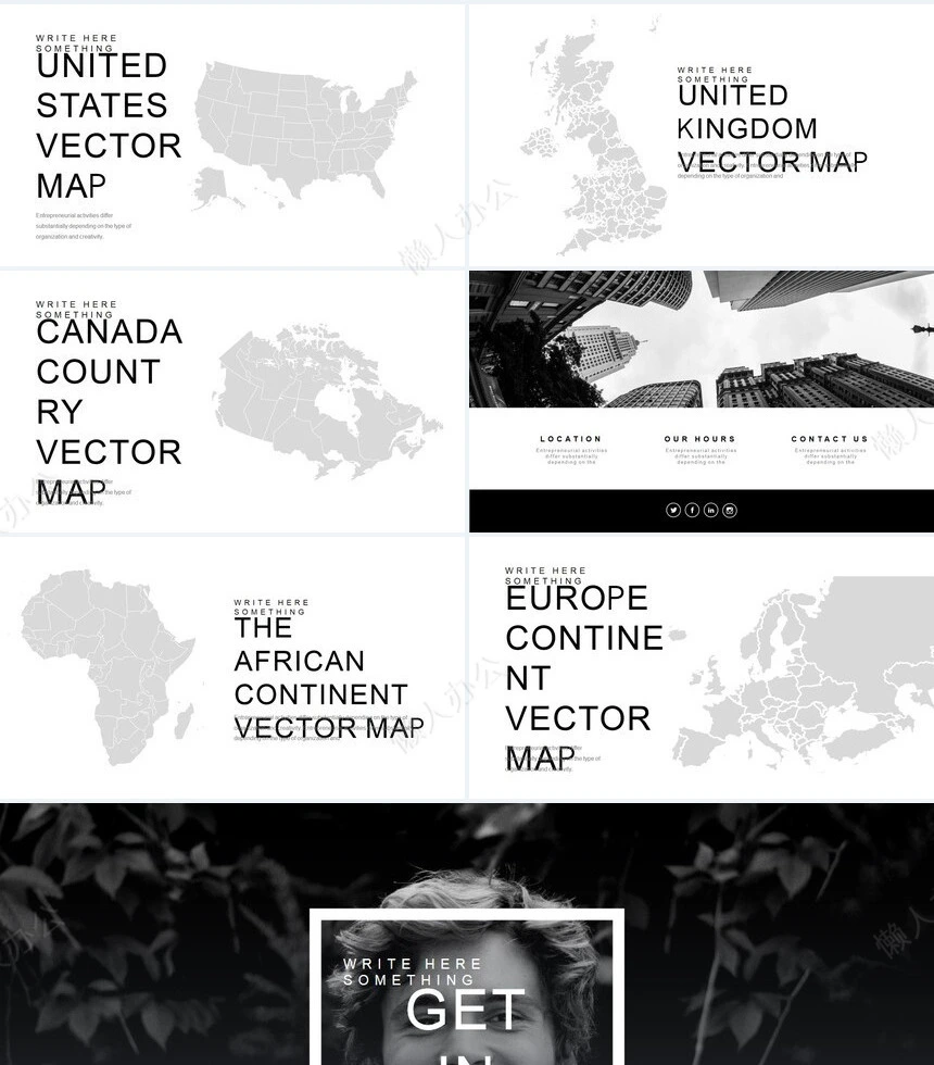 北欧高端品牌房产建筑装修设计PPT模板