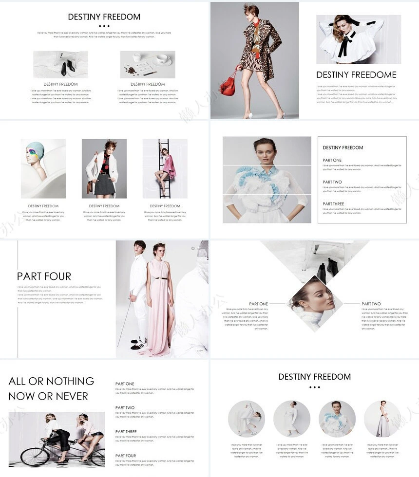 极简北欧服装设计广告策划通用PPT模板