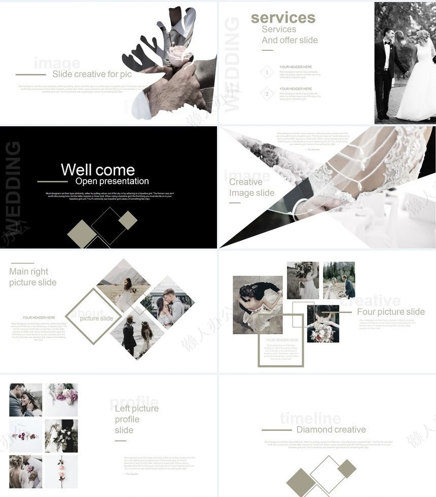 淡雅北欧婚纱摄影广告策划PPT模板