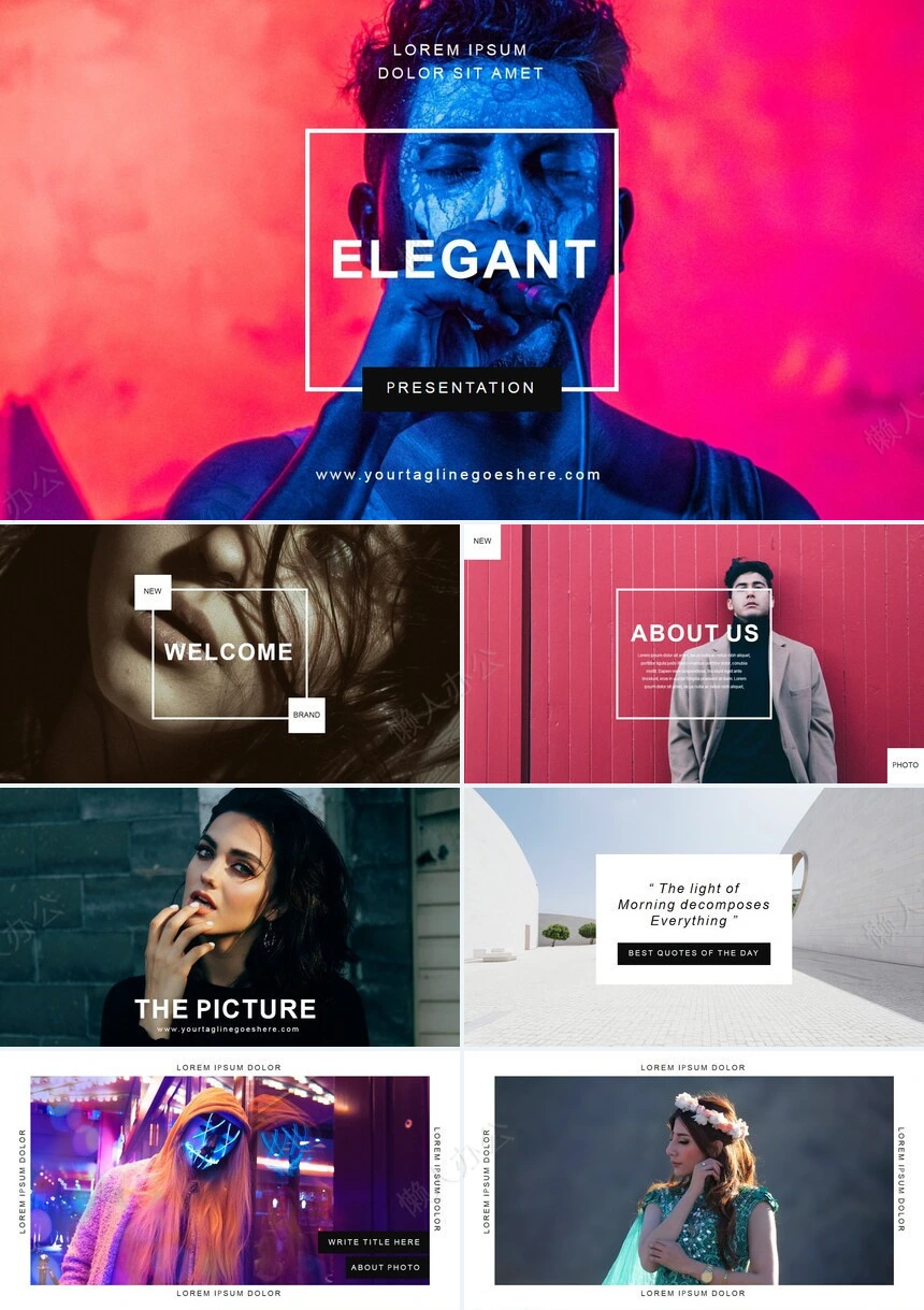 炫酷北欧风高端品牌宣传项目策划PPT模板