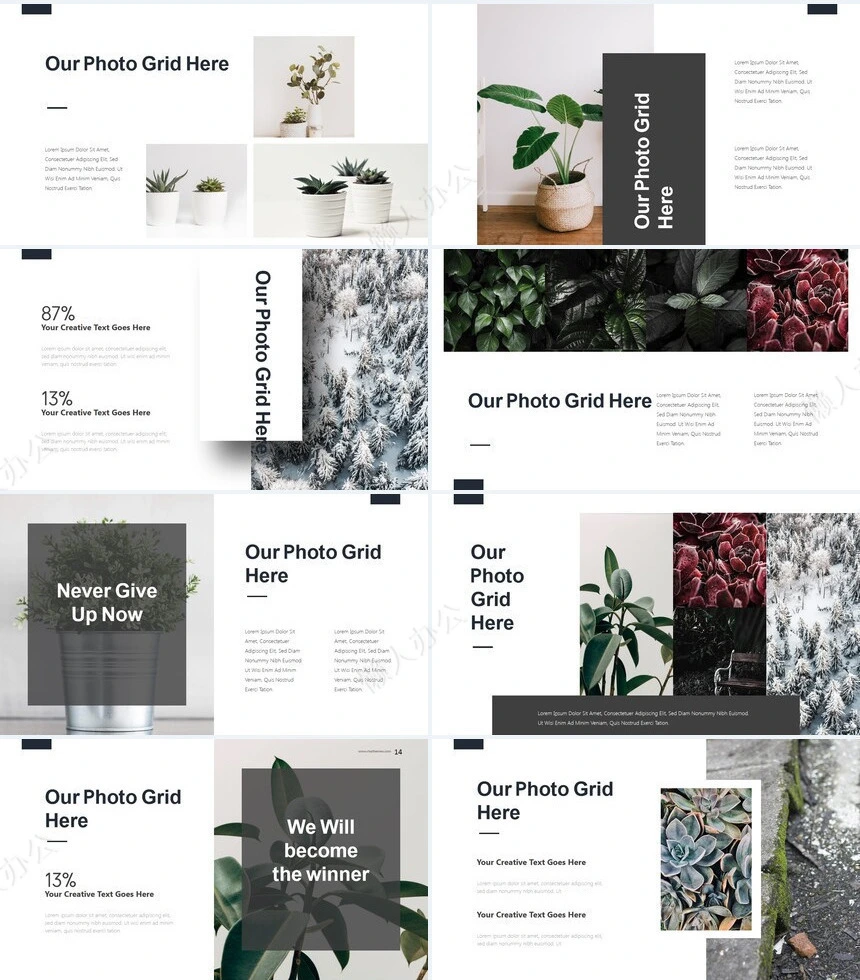 绿植物北欧风高端品牌宣传PPT模板