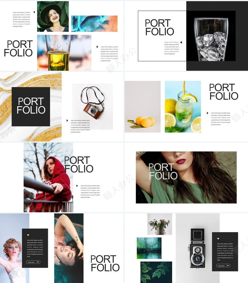 高端北欧风美容化妆美发摄影通用PPT模板