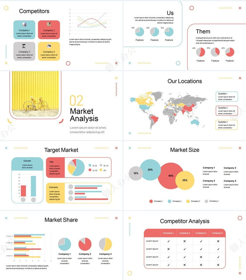 可爱时尚欧美商务风通用PPT模板