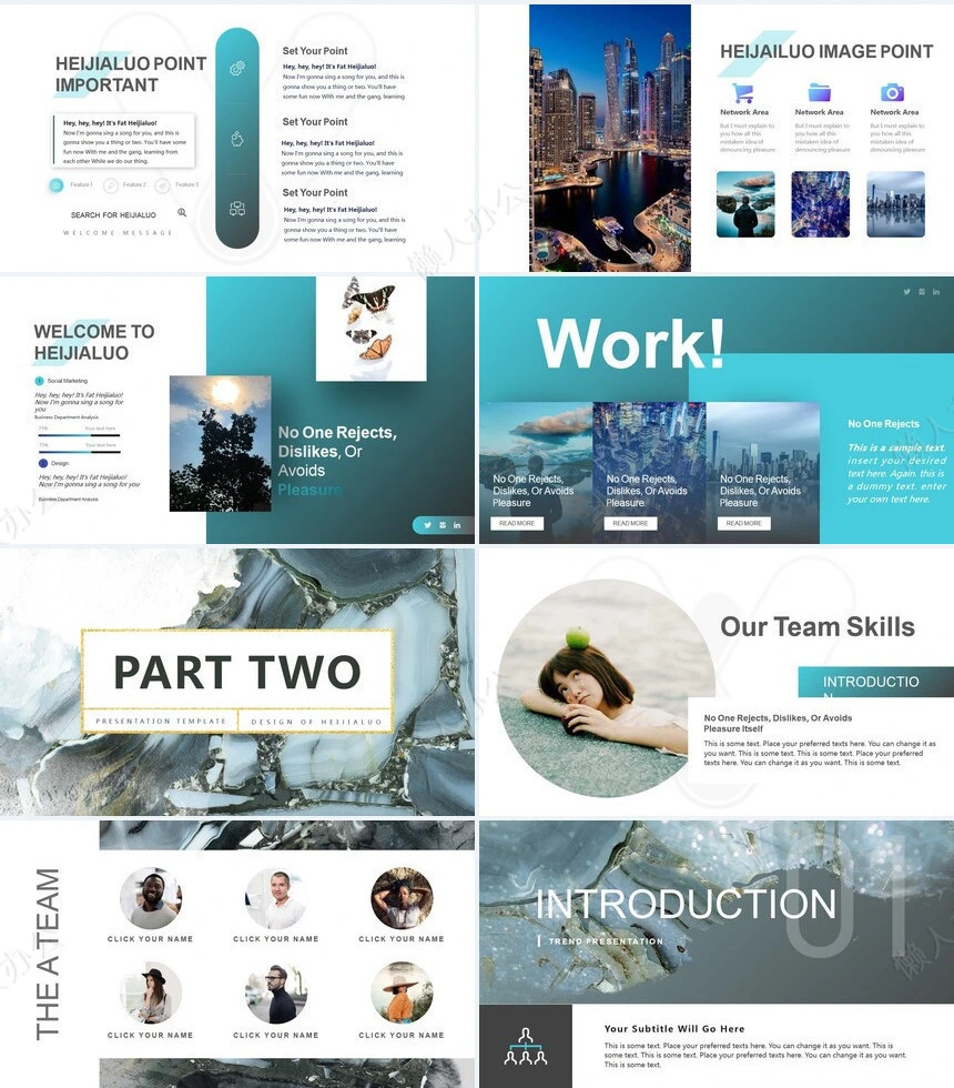 大海时尚欧美风科技产品通用PPT模板