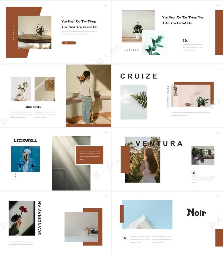 杂志欧美风文艺气息通用PPT模板