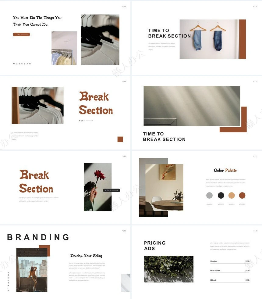 杂志欧美风文艺气息通用PPT模板