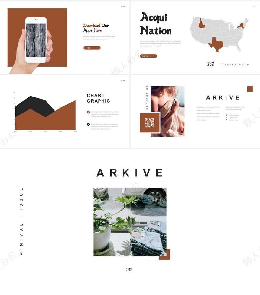 杂志欧美风文艺气息通用PPT模板