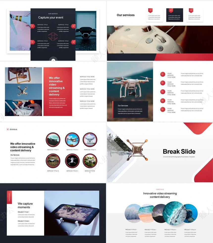 欧美无人机科技产品发布会商业计划书PPT模板