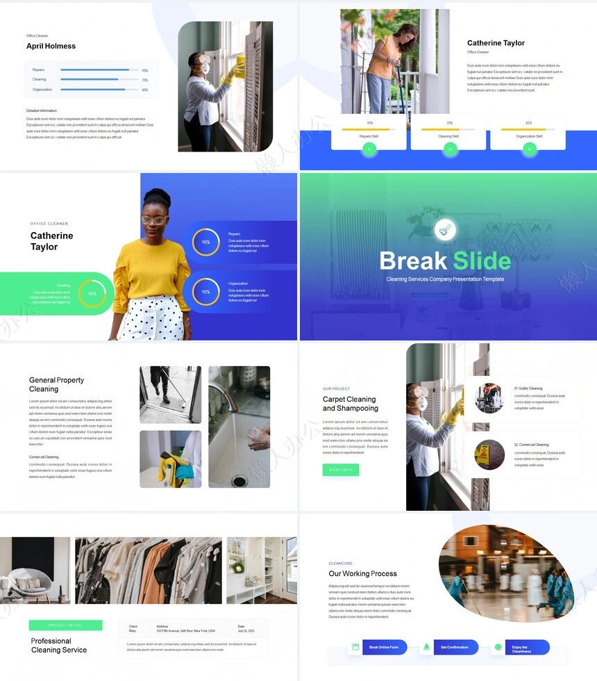 欧美蓝色商务风品牌宣传PPT模板