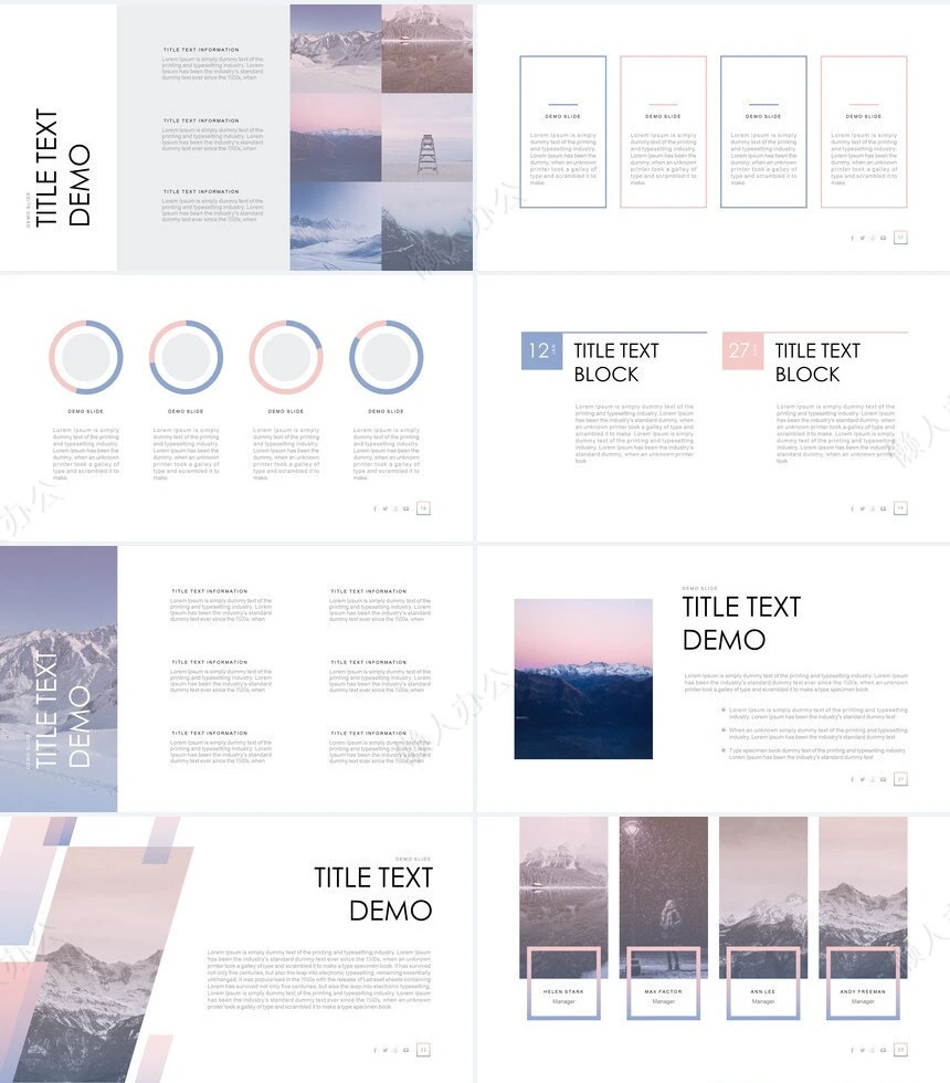 淡雅欧美风PPT模板