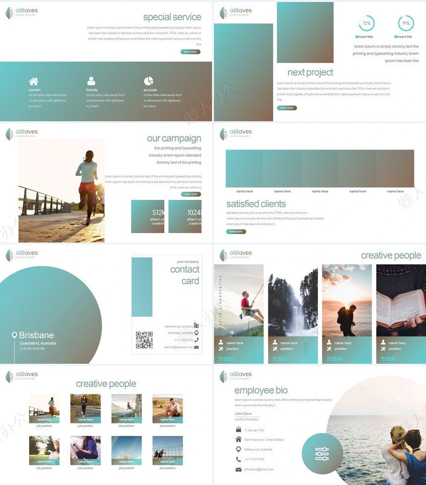 淡雅欧美风体育运动通用PPT模板