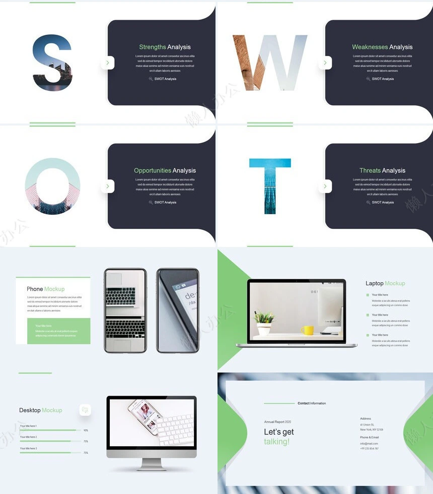 绿灰时尚商务风商业计划书项目策划工作汇报PPT模板