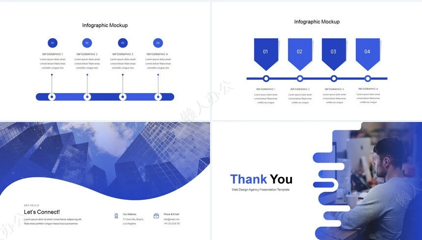 蓝色欧美商务风项目策划广告设计PPT模板