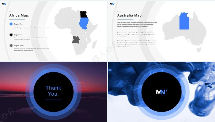圆形酷炫设计艺术风通用PPT模板