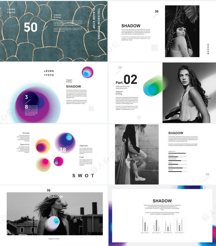 简约艺术风空间艺术设计广告策划通用PPT模板