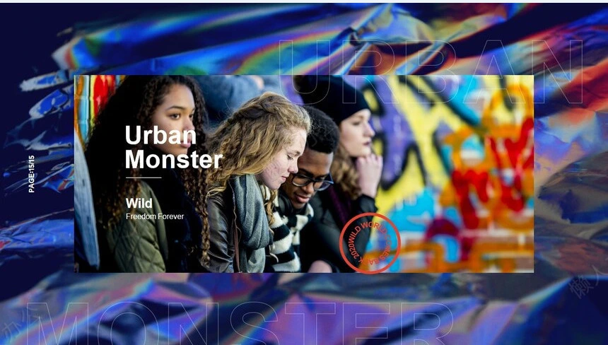 酷炫艺术风PPT模板