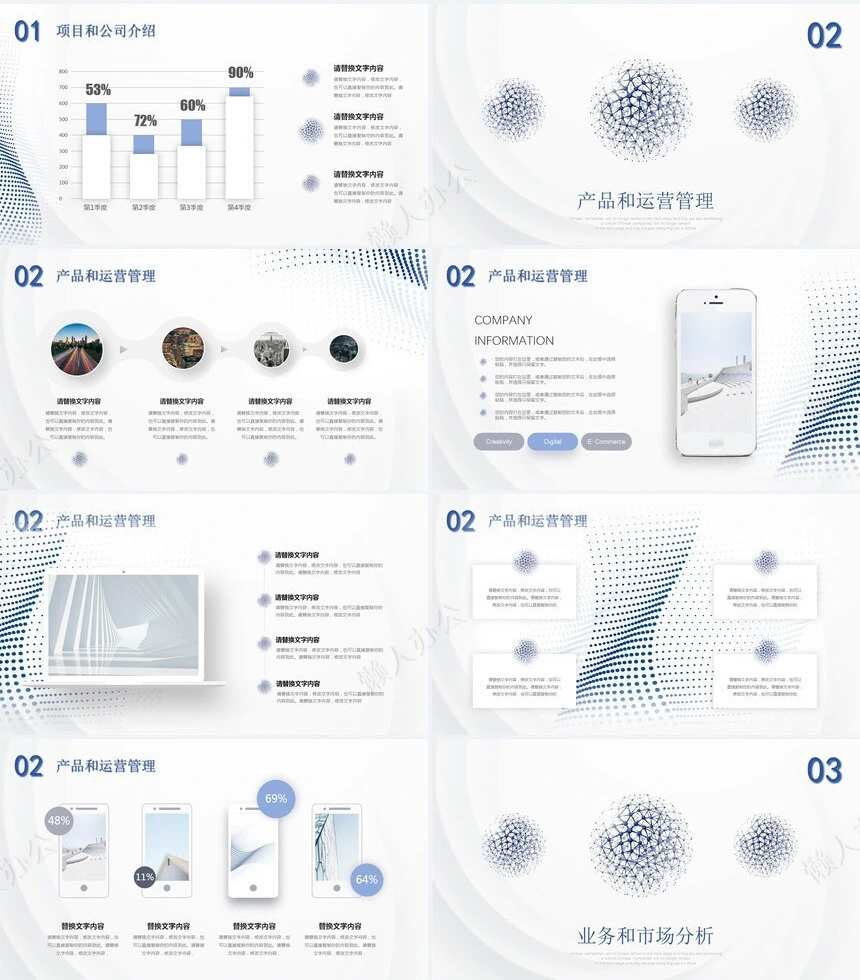 圆形线条科技感商业计划书通用PPT模板