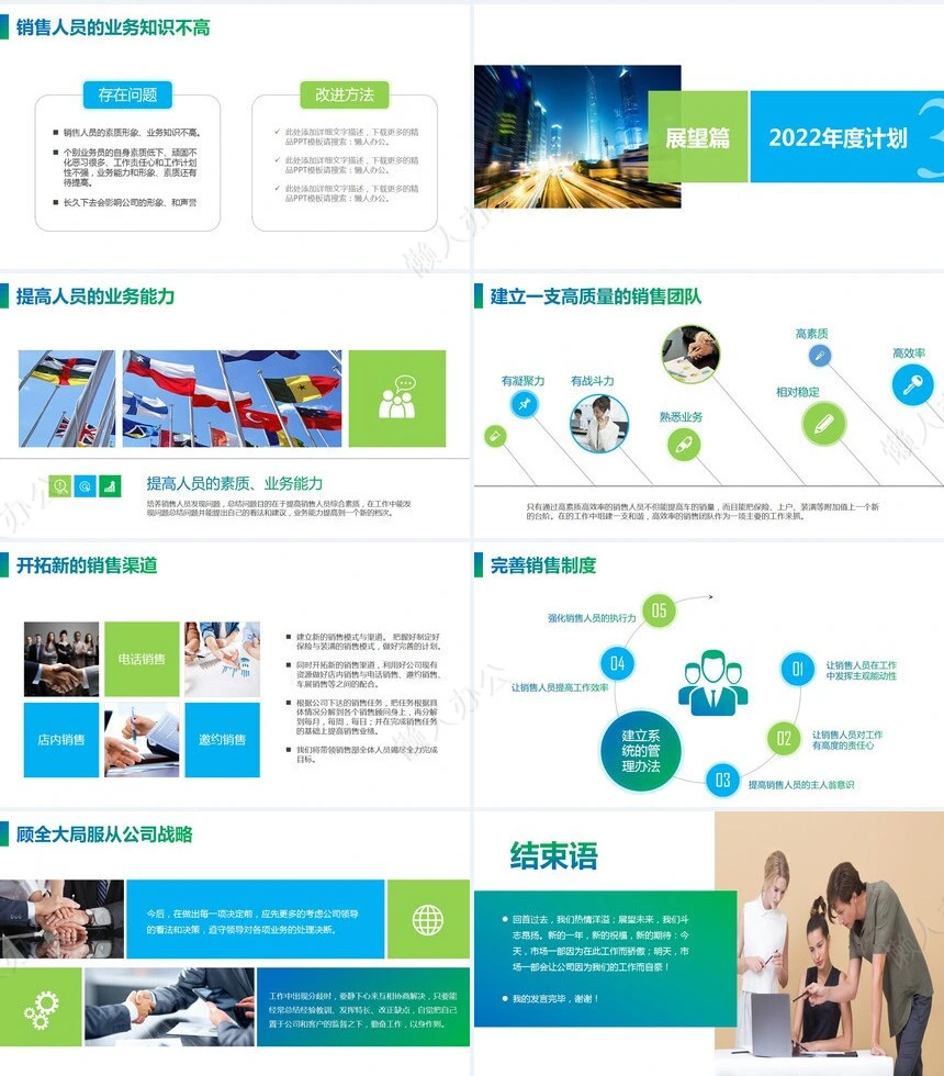 企业工作总结年终汇报新年计划工作汇报通用PPT模板