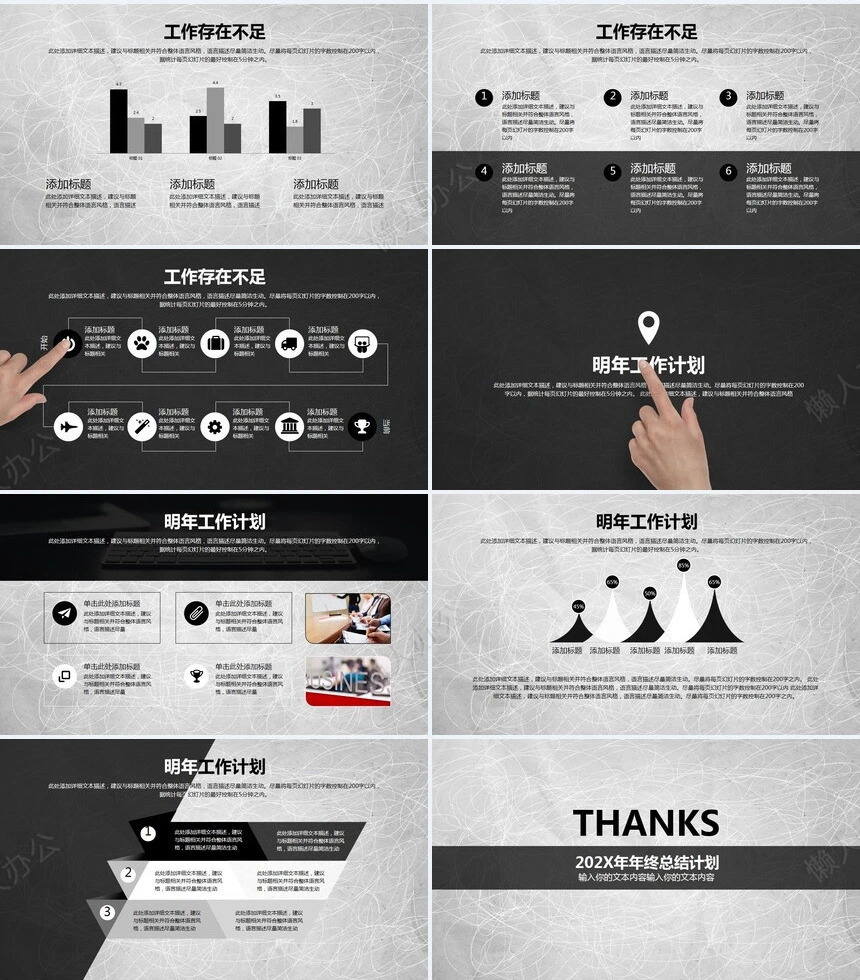 工作汇报年终总结PPT模板商务报告商务展示新年计划