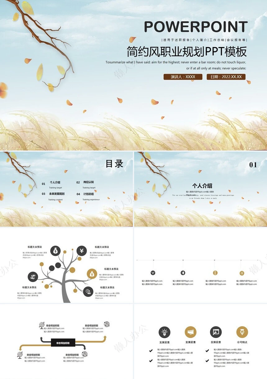 简约风职业规划PPT模板