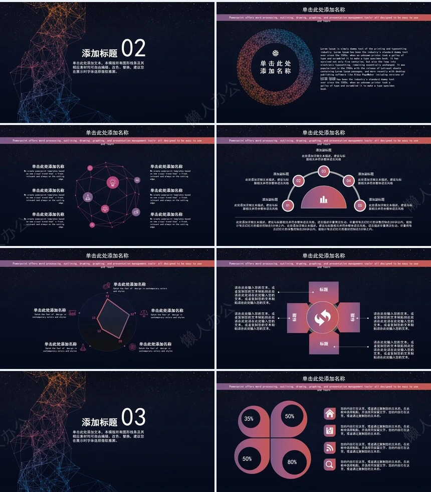科技感星球商务述职报告PPT模板