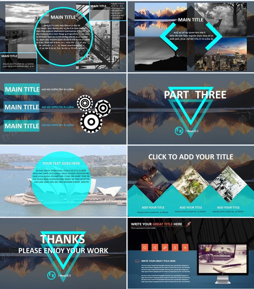 扁平化商业项目介绍通用PPT模板(2)